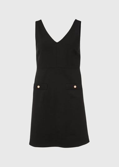Et Vous Black Ponte Pinafore Dress