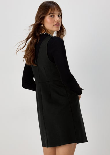 Et Vous Black Ponte Pinafore Dress