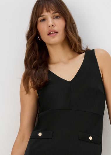 Et Vous Black Ponte Pinafore Dress