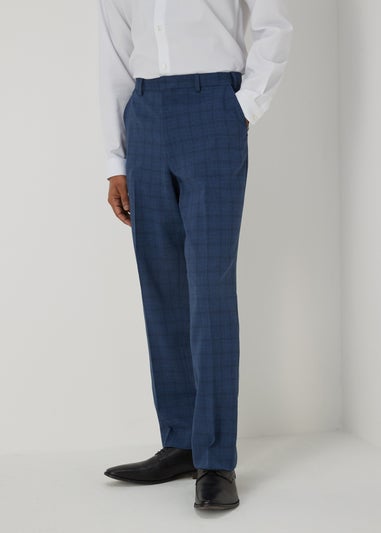 Taylor & Wright Blue Windowpane Flexi Waist Trousers