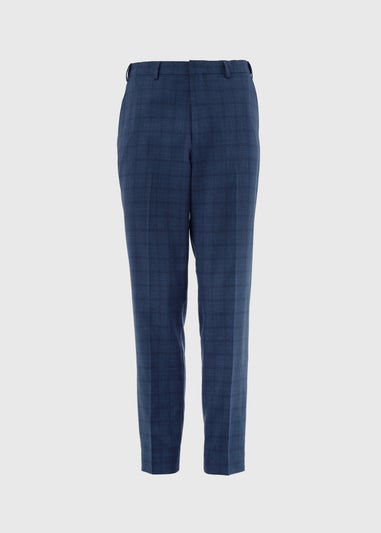 Taylor & Wright Blue Windowpane Flexi Waist Trousers