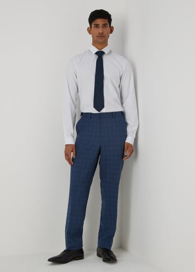 Taylor & Wright Blue Windowpane Flexi Waist Trousers