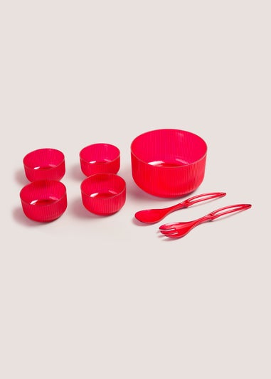 Outdoor 7 Piece Pink Bowls Set