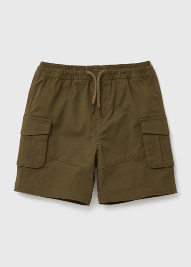 Boys Khaki Twill Cargo Shorts (1-7yrs)