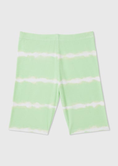 Girls Green Tie Dye Shorts (7-13yrs)