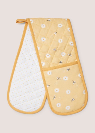 Orange Daisy Bee Oven Gloves (19cm x 90cm)