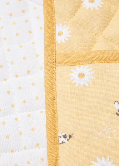 Orange Daisy Bee Oven Gloves (19cm x 90cm)