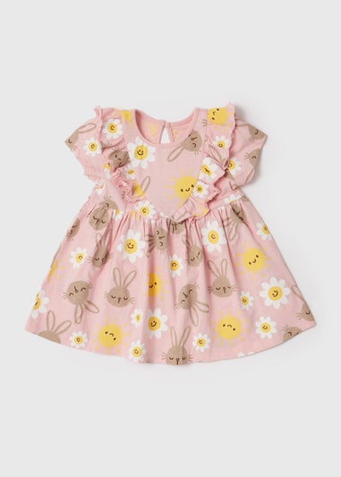 Girls Pink Easter Bunny Dress (Newborn-23mths)