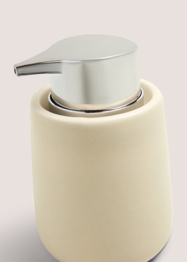 Beige Modern Ceramic Soap Dispenser (8cm x 13cm)