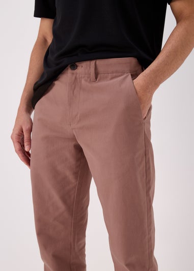 Pink Straight Fit Stretch Chinos