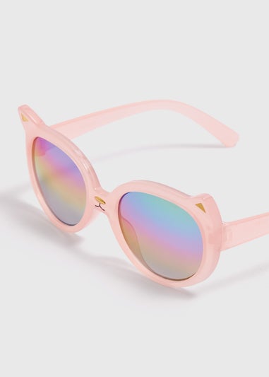 Girls Pink Cat Sunglasses