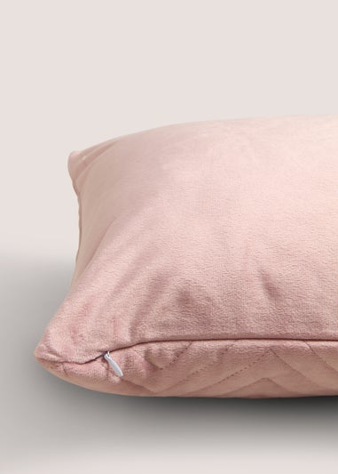 Pink Velvet Quilted Cushion