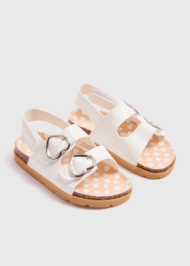 Girls White Foot Bed Sandals (Younger 4-12)