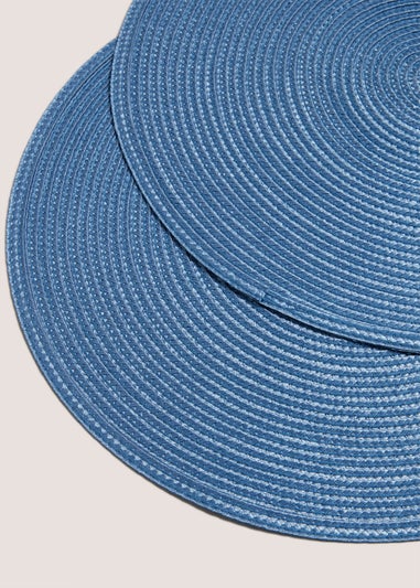 4 Pack Indigo Blue Woven Placemats