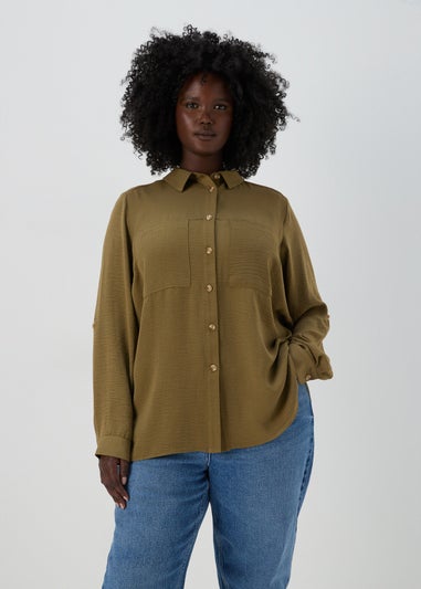 Khaki Utility Airflow Long Sleeve Shirt