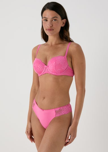 Pink Lace Brazilian Knickers
