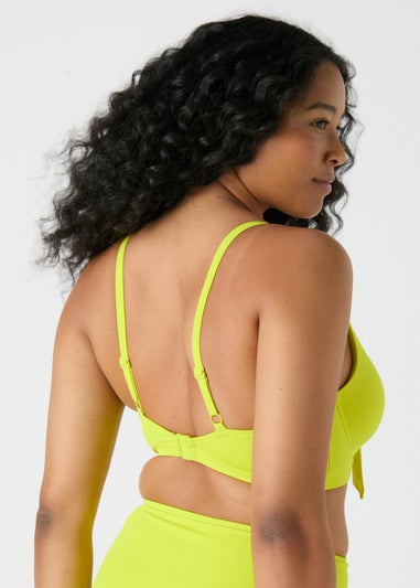 Lime Tie Front Shapewear D+ Bikini Top