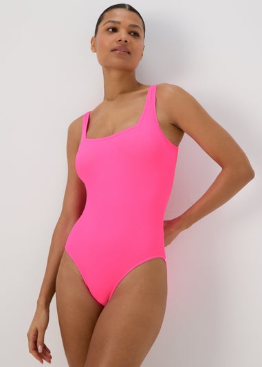 Pink Textured Swimsuit