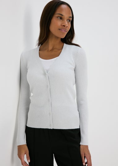 Grey Marl Button Through Cardigan