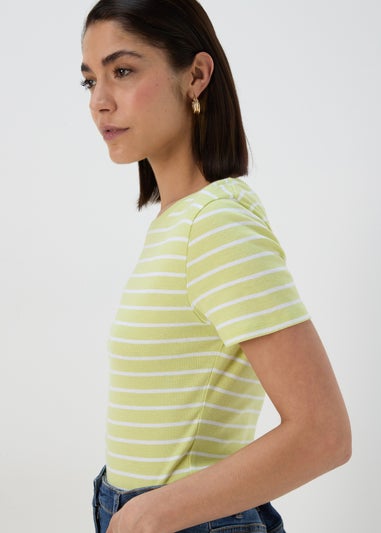 Lime Stripe Print T-Shirt