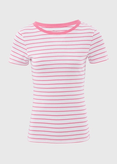 White & Pink Stripe T-Shirt