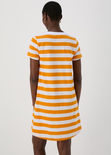 Orange Stripe T Shirt Dress