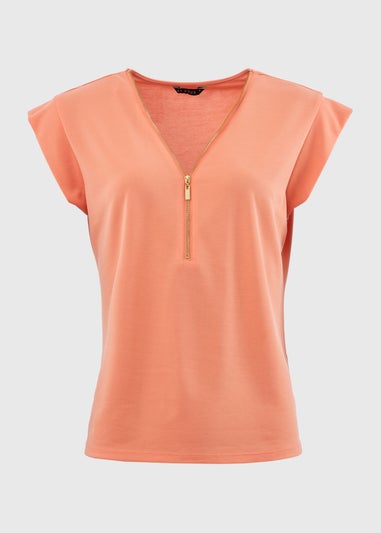 Et Vous Pink Zip Front T-Shirt