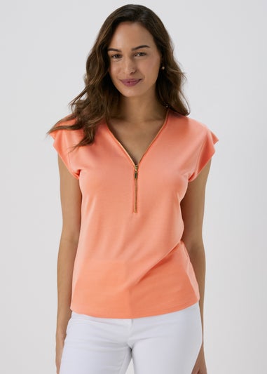 Et Vous Pink Zip Front T-Shirt