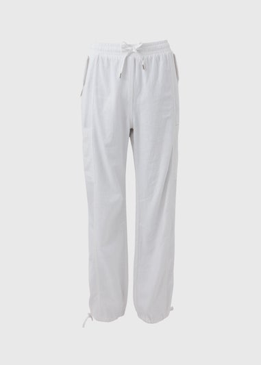 White Parachute Linen Trousers