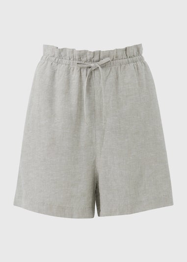 Sage Solid Pull On Linen Shorts
