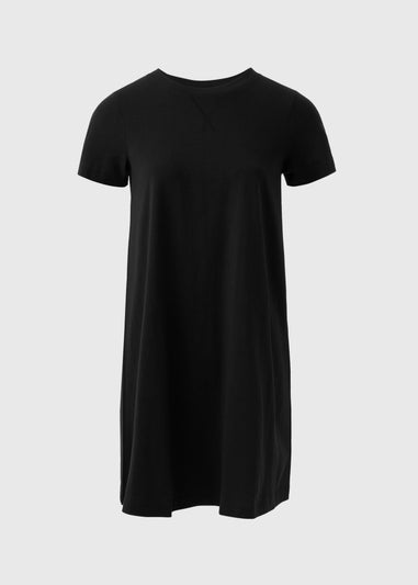 Black Jersey Mini T-Shirt Dress