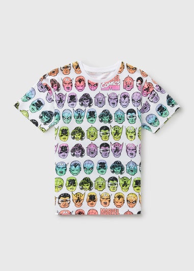 Marvel Boys White Rainbow Head T-Shirt (3-12yrs)