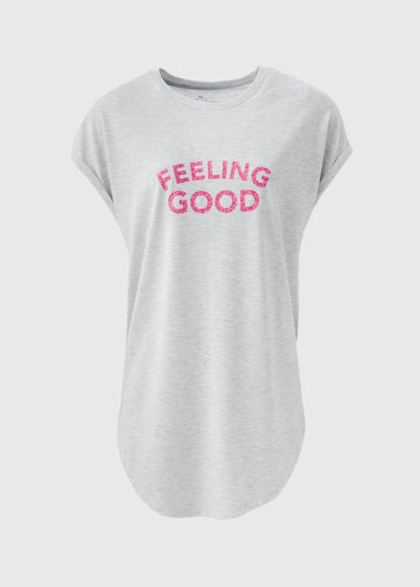 Grey 'Feeling Good' Slogan T Shirt