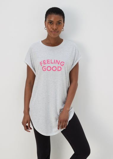 Grey 'Feeling Good' Slogan T Shirt