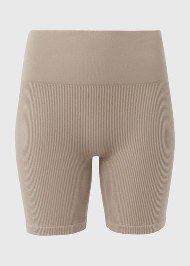 Beige Seamless Cycling Shorts