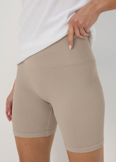Beige Seamless Cycling Shorts
