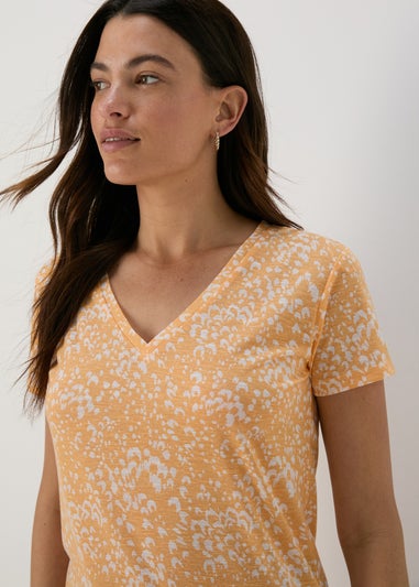 Peach Animal Print Jersey Top