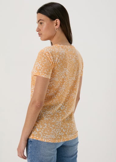 Peach Animal Print Jersey Top