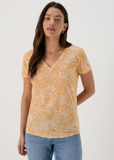 Peach Animal Print Jersey Top