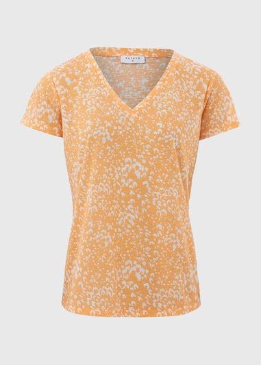 Peach Animal Print Jersey Top