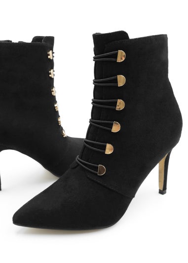 Where's That From Black Suede Blythe Pointed Toe Ankle Boots