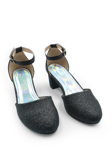 Where's That From Kids Black Glitter Abena Closed Toe Sandals