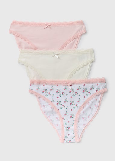 3 Pack Multicoloured High Leg Knickers