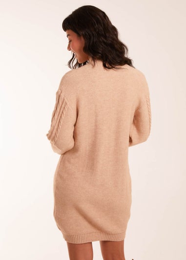 Blue Vanilla Beige Cable Knit Dress