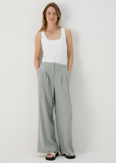 Et Vous Sage Wide Leg Linen Trousers