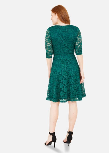 Mela Green Lace Skater Dress