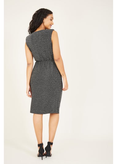 Mela Silver Belted Bodycon Dress