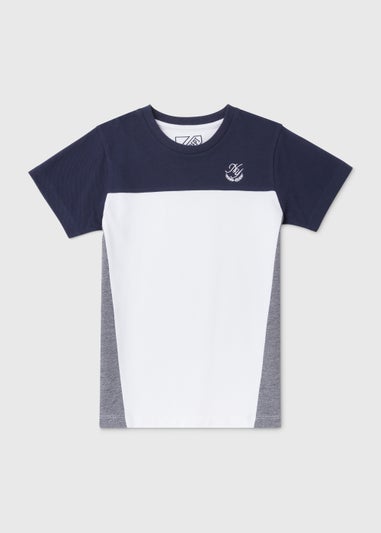 Boys Navy Pique Cut & Sew T-Shirt (7-13yrs)
