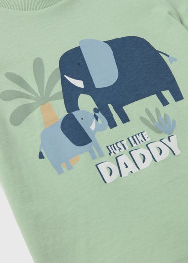 Boys Green "Just Like Daddy" Print T-Shirt (1-7yrs)
