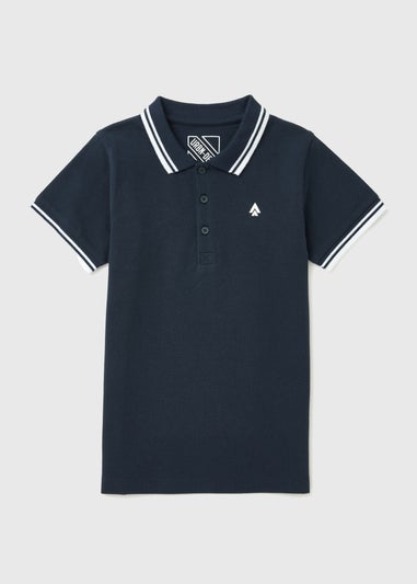 Boys Navy Cotton Polo Shirt (7-13yrs)